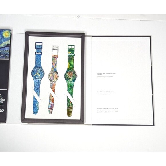 Swatch SZS31 MoMA Collaboration Quartz Analog Watch Museum of Modern Art Set New - Picture 9 of 10